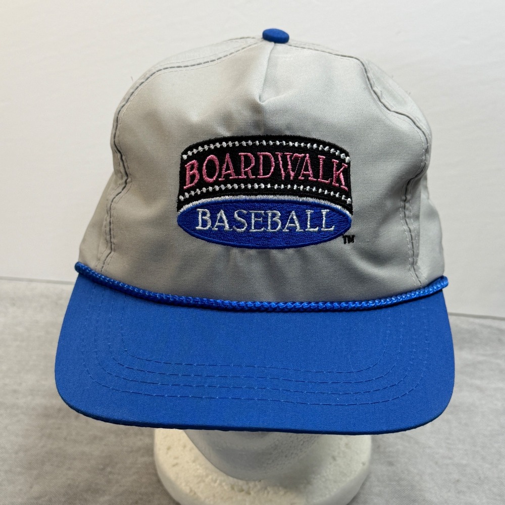 Sportcap Boardwalk Baseball Hat Mens OSFA Gray Blue Good Vintage Snapback Rope